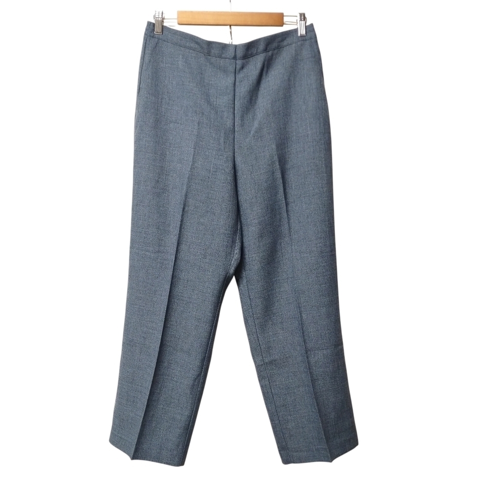 Alfred Dunner Petite Dress Pants Womens Size 12P Heather Blue Elastic Waist NWT